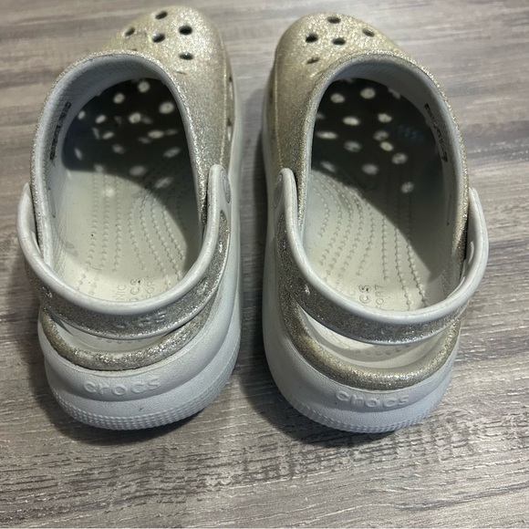 Crocs Platform Silver Glitter Cutie Crush Clogs - Picture 5 of 7